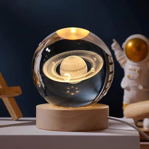 Betoverende Hemelse Glansbol - 3D Ruimte Lamp