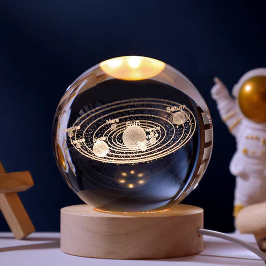 Betoverende Hemelse Glansbol - 3D Ruimte Lamp
