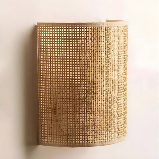 Ambachtelijke Rieten Wandlamp voor Warmte en Stijl