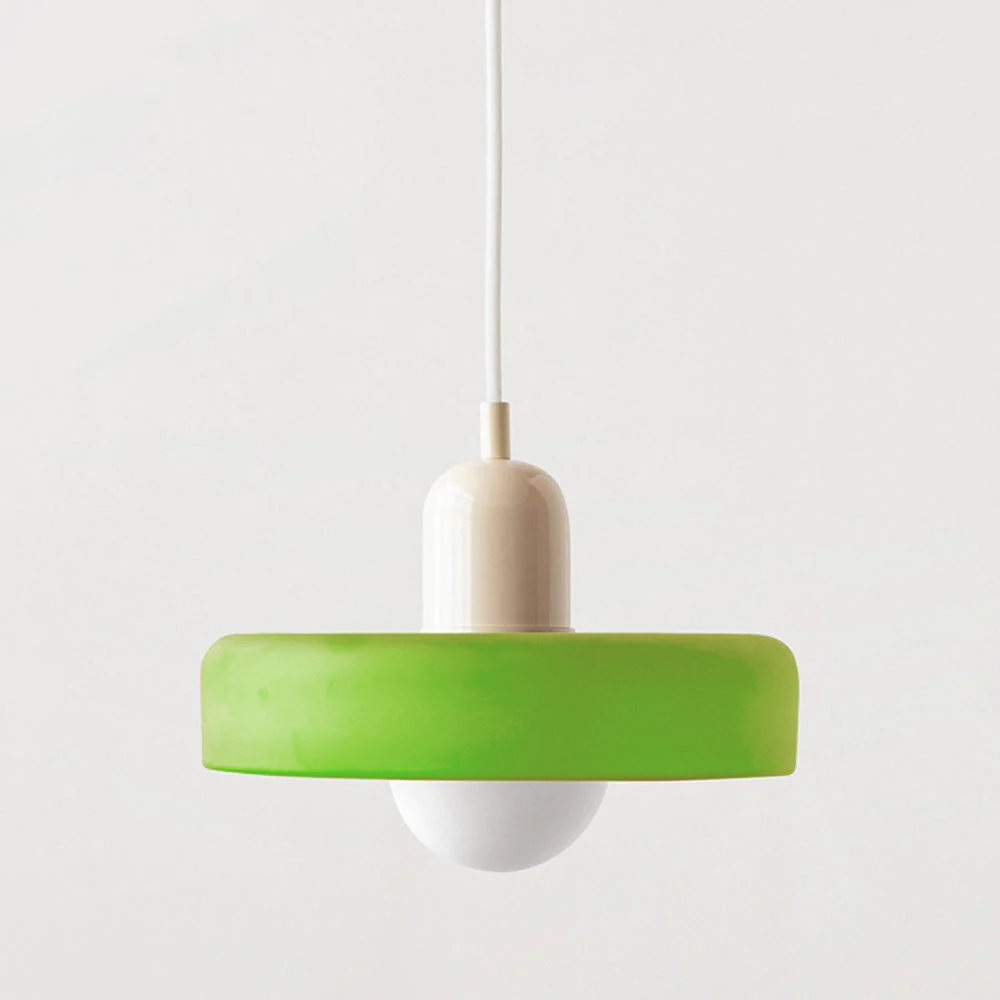 Elegante Bauhaus Hanglamp met Glas-in-Lood