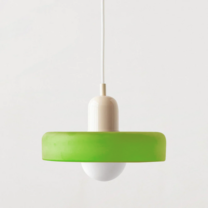 Elegante Bauhaus Hanglamp met Glas-in-Lood