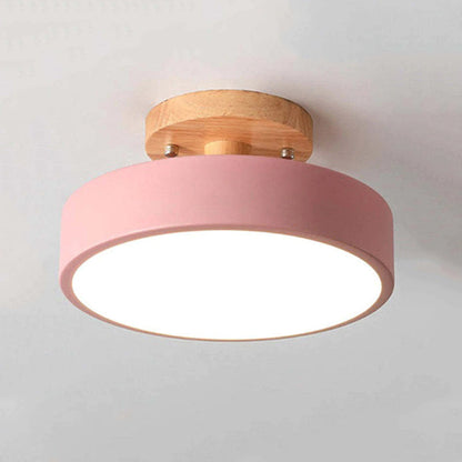 Moderne LED Plafondlamp van Hout en Acryl