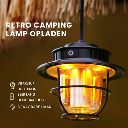 Vintage Draagbare LED Campinglamp met Stijl