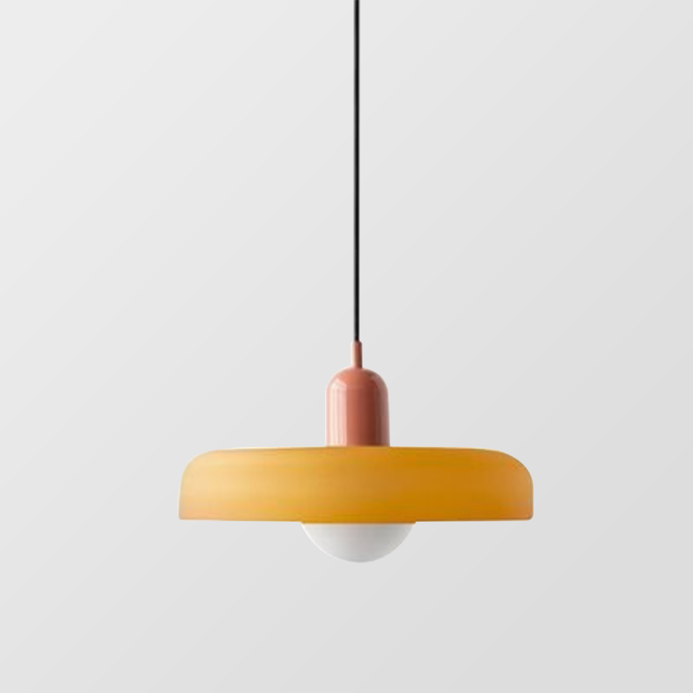Elegante Bauhaus Hanglamp met Glas-in-Lood