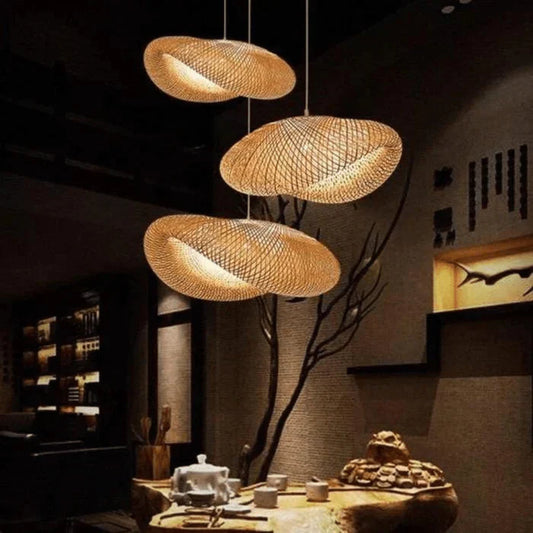 Elegante Handgeweven Rieten Hanglamp voor Thuis