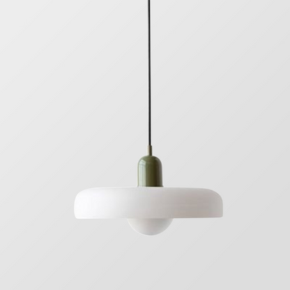 Elegante Bauhaus Hanglamp met Glas-in-Lood
