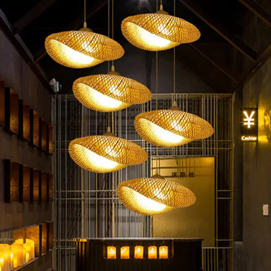 Handgemaakte Rieten Hanglamp voor Sfeervolle Verlichting