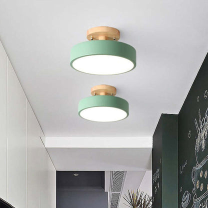 Moderne LED Plafondlamp van Hout en Acryl