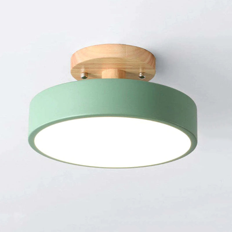 Moderne LED Plafondlamp van Hout en Acryl