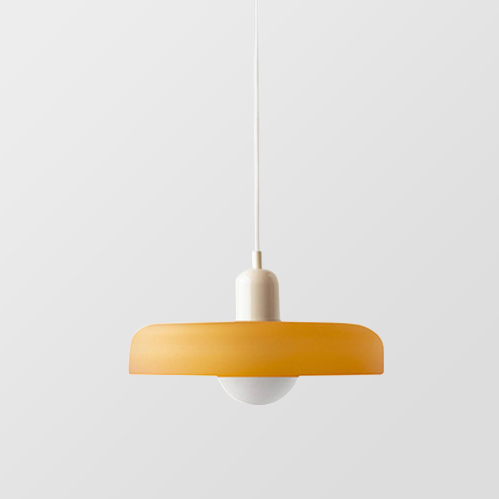 Elegante Bauhaus Hanglamp met Glas-in-Lood