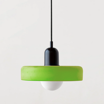 Elegante Bauhaus Hanglamp met Glas-in-Lood