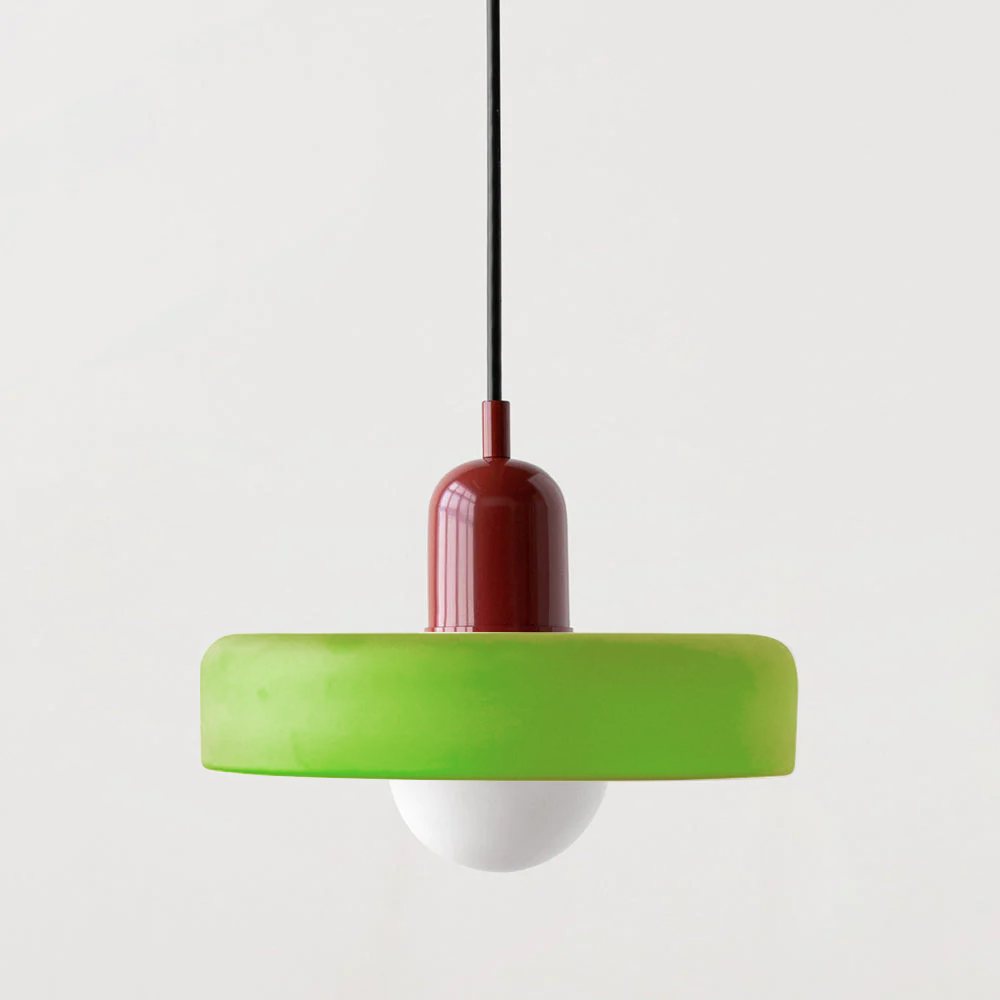 Elegante Bauhaus Hanglamp met Glas-in-Lood