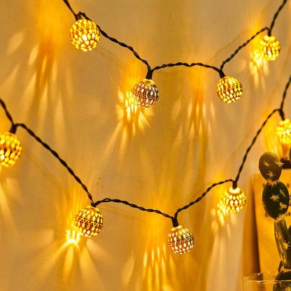 Betoverende Marokkaanse Zonne-String Lights voor Buiten