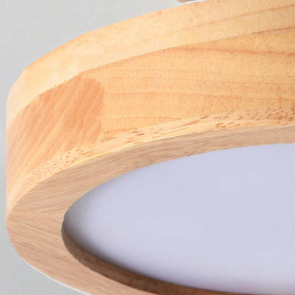 Moderne LED Plafondlamp van Hout en Acryl