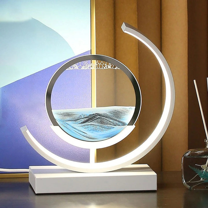 Betoverende 3D Zand Kom Tafellamp – Rustgevende Verlichting en Modern Design