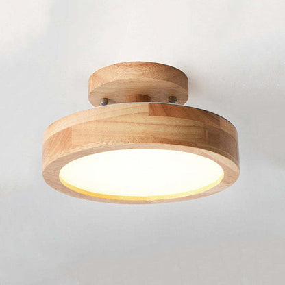 Moderne LED Plafondlamp van Hout en Acryl