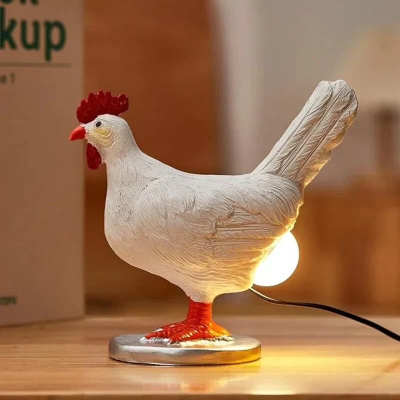 Vrolijke Kippen Tafellamp met LED Verlichting