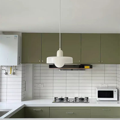 Elegante Bauhaus Hanglamp met Glas-in-Lood