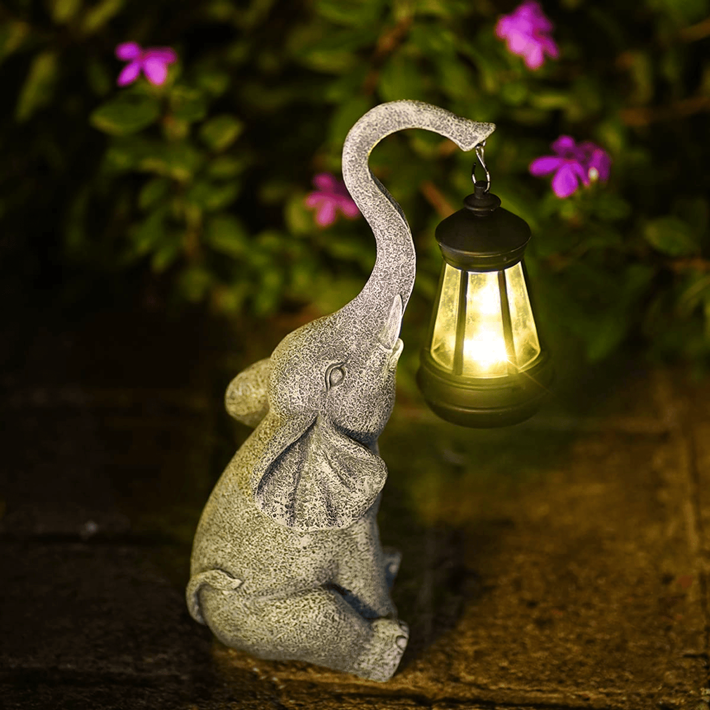 Betoverende Olifanten Zonne Tuinlamp - Magische Verlichting voor Buiten