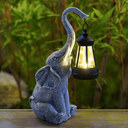 Betoverende Olifanten Zonne Tuinlamp - Magische Verlichting voor Buiten