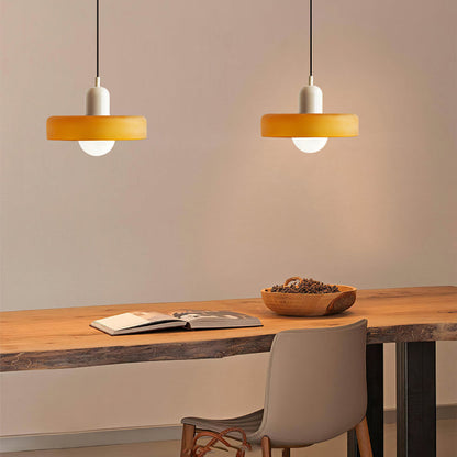Elegante Bauhaus Hanglamp met Glas-in-Lood
