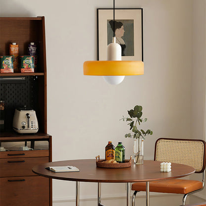 Elegante Bauhaus Hanglamp met Glas-in-Lood