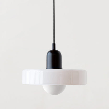 Elegante Bauhaus Hanglamp met Glas-in-Lood