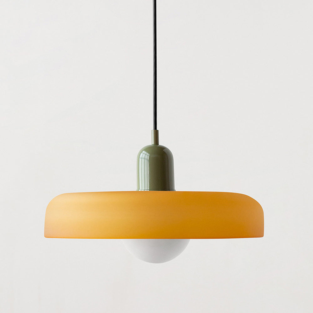 Elegante Bauhaus Hanglamp met Glas-in-Lood