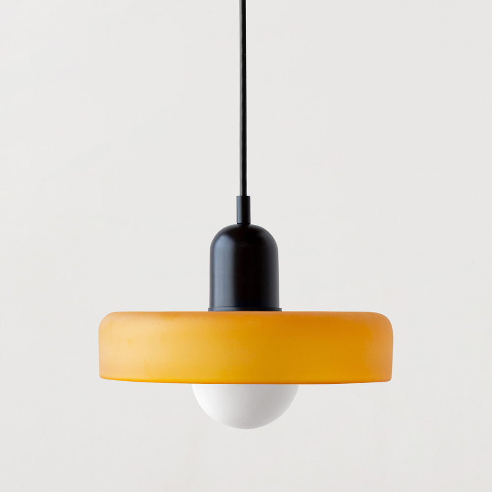 Elegante Bauhaus Hanglamp met Glas-in-Lood