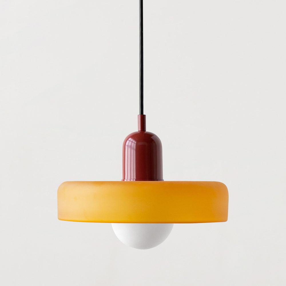 Elegante Bauhaus Hanglamp met Glas-in-Lood