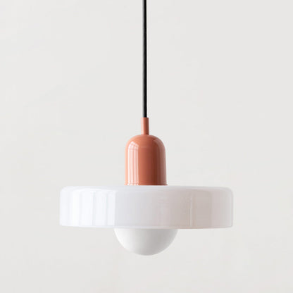 Elegante Bauhaus Hanglamp met Glas-in-Lood