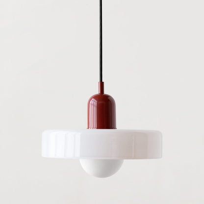 Elegante Bauhaus Hanglamp met Glas-in-Lood