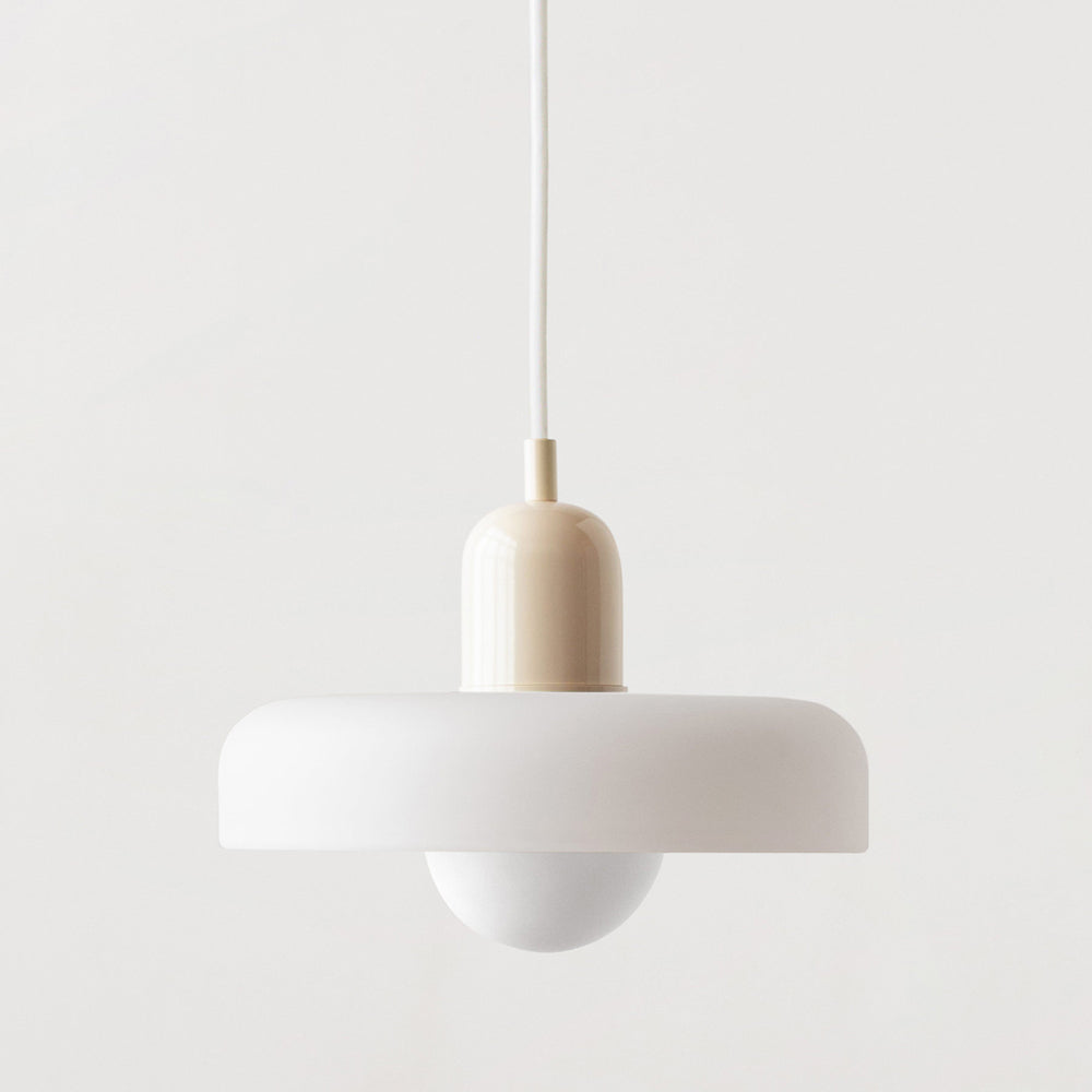 Elegante Bauhaus Hanglamp met Glas-in-Lood