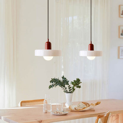 Elegante Bauhaus Hanglamp met Glas-in-Lood