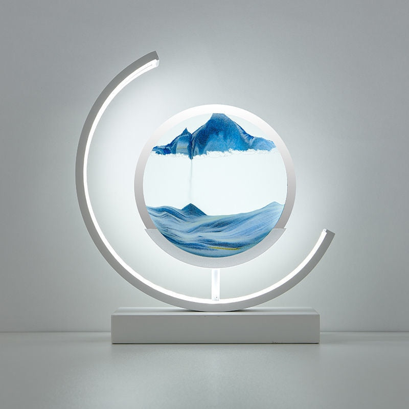 Betoverende 3D Zand Kom Tafellamp – Rustgevende Verlichting en Modern Design