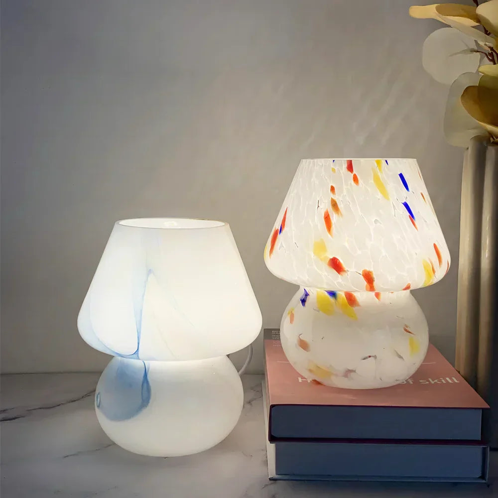 Betoverende Glazen Paddenstoel Lamp voor Sfeervolle Verlichting