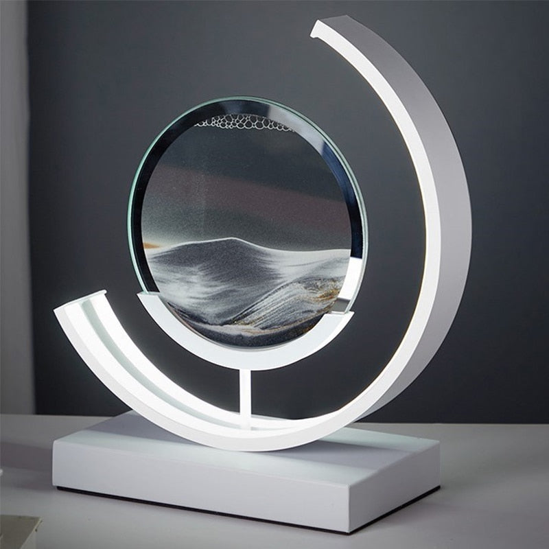 Betoverende 3D Zand Kom Tafellamp – Rustgevende Verlichting en Modern Design