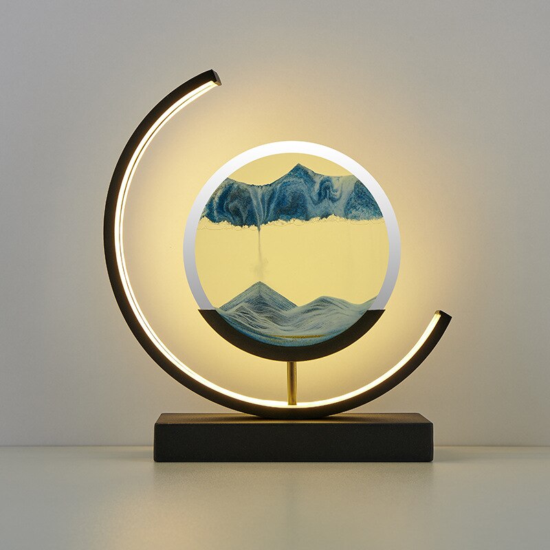 Betoverende 3D Zand Kom Tafellamp – Rustgevende Verlichting en Modern Design