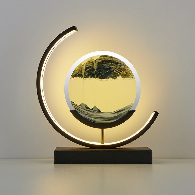 Betoverende 3D Zand Kom Tafellamp – Rustgevende Verlichting en Modern Design