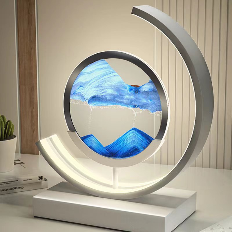 Betoverende 3D Zand Kom Tafellamp – Rustgevende Verlichting en Modern Design