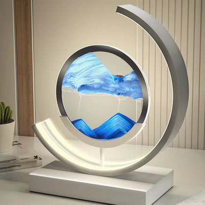 Betoverende 3D Zand Kom Tafellamp – Rustgevende Verlichting en Modern Design