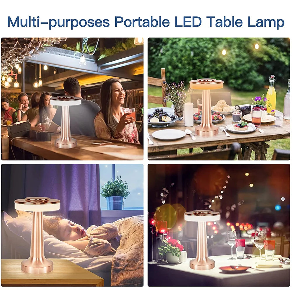 Elegante Draadloze LED Tafellamp met Dimbare Functie