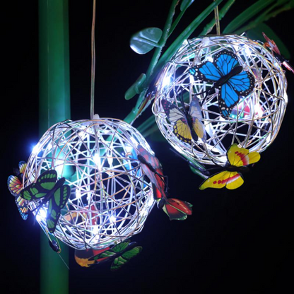 Betoverende Zonne-LED Tuinlamp met Vlinderontwerp