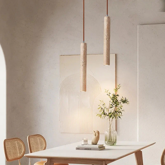 Elegante Travertijn LED Kroonluchter voor Luxe Verlichting