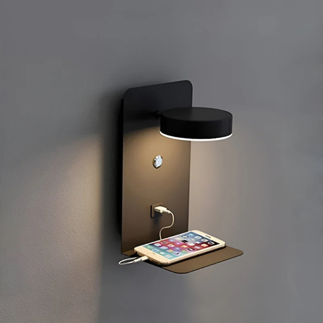 Moderne LED Wandlamp met USB Opladen