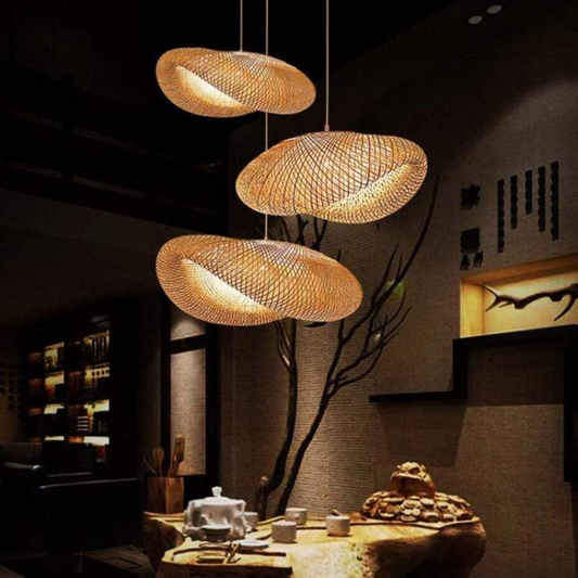 Natuurlijke Bamboe LED Hanglamp - Elegante Verlichting