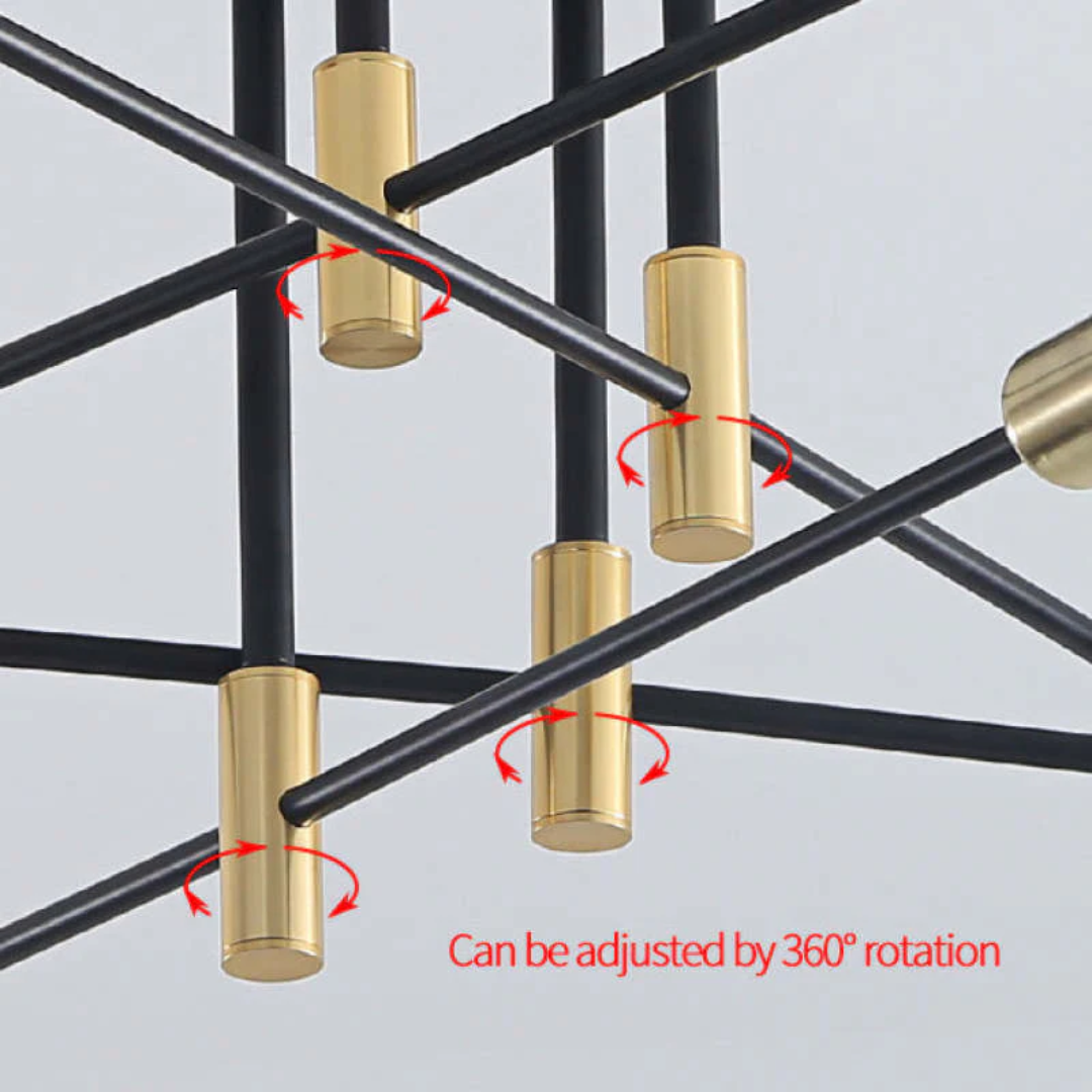 Elegante Moderne LED Plafondlamp in Zwart en Goud
