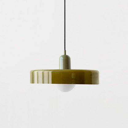 Elegante Bauhaus Hanglamp met Glas-in-Lood