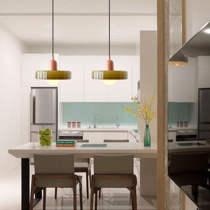 Elegante Bauhaus Hanglamp met Glas-in-Lood