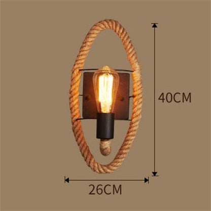 Vintage Wandlamp met Touw en IJzer